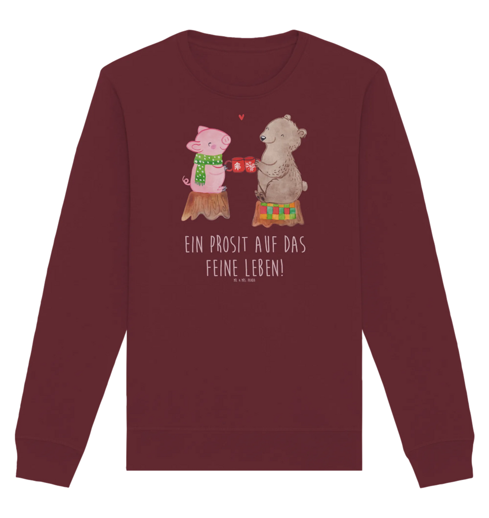 Organic Pullover Glühschwein Sause Pullover, Pullover Männer, Pullover Frauen, Sweatshirt, Sweatshirt Männer, Sweatshirt Frauen, Unisex, Winter, Weihnachten, Weihnachtsdeko, Nikolaus, Advent, Heiligabend, Wintermotiv, Prost, Alles Gute, Weihnachtszeit, Schwein, Bär