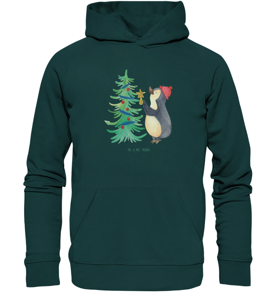 Organic Hoodie Pinguin Weihnachtsbaum Hoodie, Öko-Hoodie, Kapuzenpullover, Unisex, Männer Hoodie, Frauen Hoodie, Männer Kapuzenpullover, Frauen Kapuzenpullover, Oberteil, Winter, Weihnachten, Weihnachtsdeko, Nikolaus, Advent, Heiligabend, Wintermotiv, Pinguin