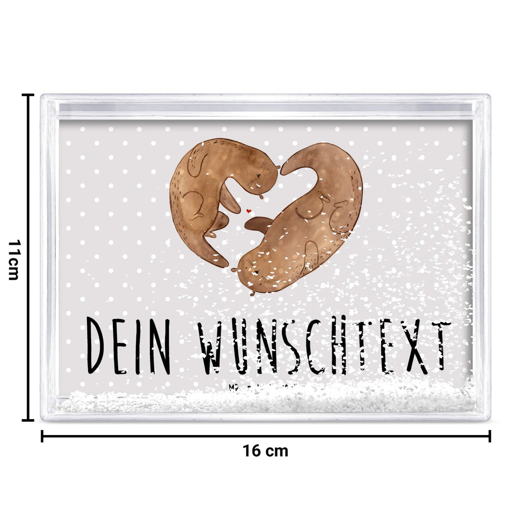 Personalisierter Schüttelrahmen Otter Herz Otter, Fischotter, Seeotter, Liebe, Herz, Liebesbeweis, Liebesgeschenk, Bessere Hälfte, Love you, Jahrestag, Hochzeitstag, Verlobung, gemeinsames Leben