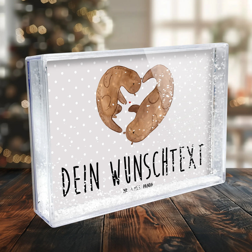 Personalisierter Schüttelrahmen Otter Herz Otter, Fischotter, Seeotter, Liebe, Herz, Liebesbeweis, Liebesgeschenk, Bessere Hälfte, Love you, Jahrestag, Hochzeitstag, Verlobung, gemeinsames Leben