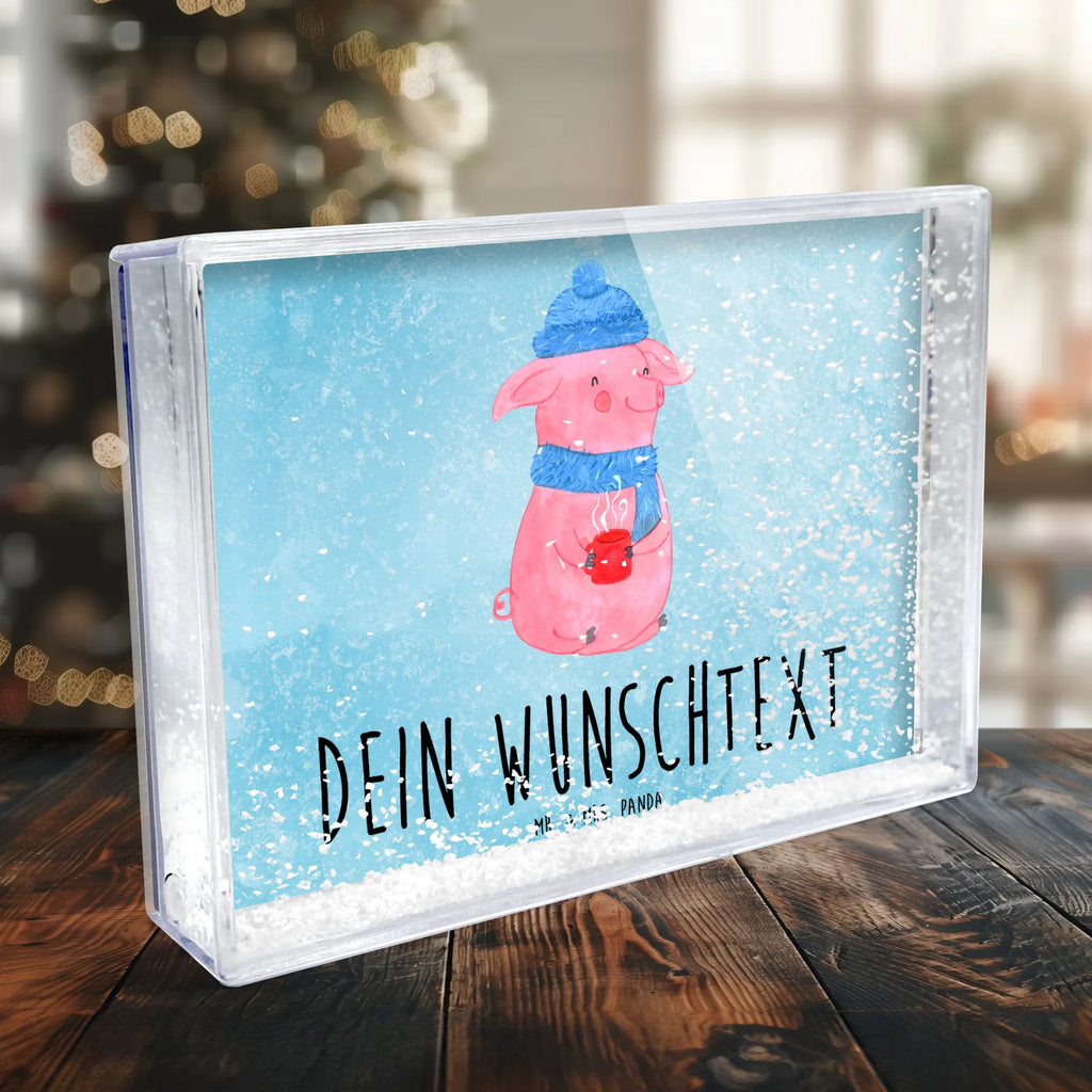 Personalisierter Schüttelrahmen Schwein Glühwein Winter, Weihnachten, Weihnachtsdeko, Nikolaus, Advent, Heiligabend, Wintermotiv, Glühschwein, Glühwein, Weihnachtsmarkt, Punsch