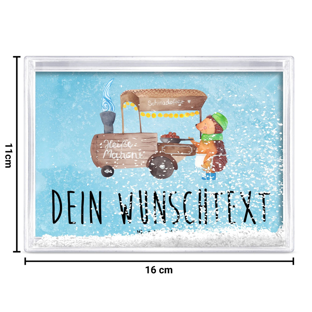 Personalisierter Schüttelrahmen Igel Maronen Winter, Weihnachten, Weihnachtsdeko, Nikolaus, Advent, Heiligabend, Wintermotiv, Maronen, Weihnachtsmarkt, Kastanien, Duft