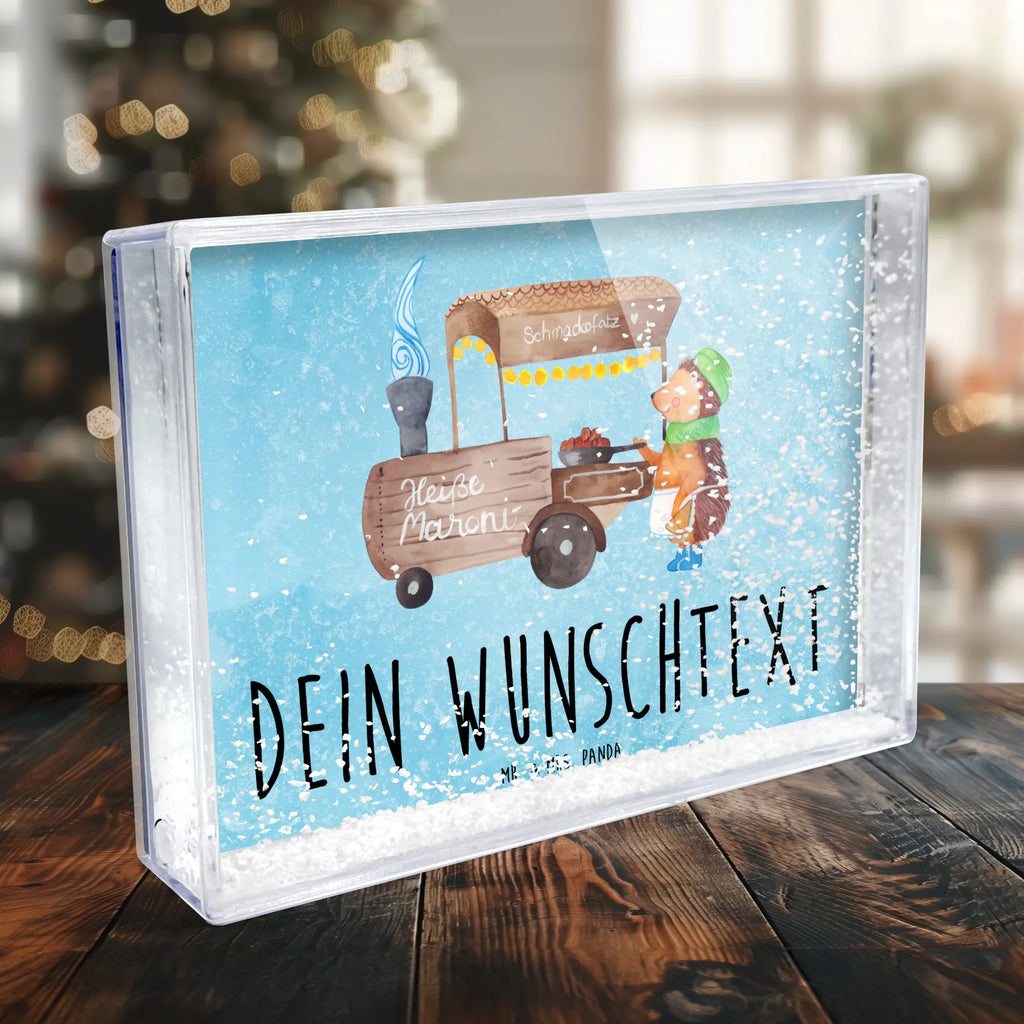 Personalisierter Schüttelrahmen Igel Maronen Winter, Weihnachten, Weihnachtsdeko, Nikolaus, Advent, Heiligabend, Wintermotiv, Maronen, Weihnachtsmarkt, Kastanien, Duft