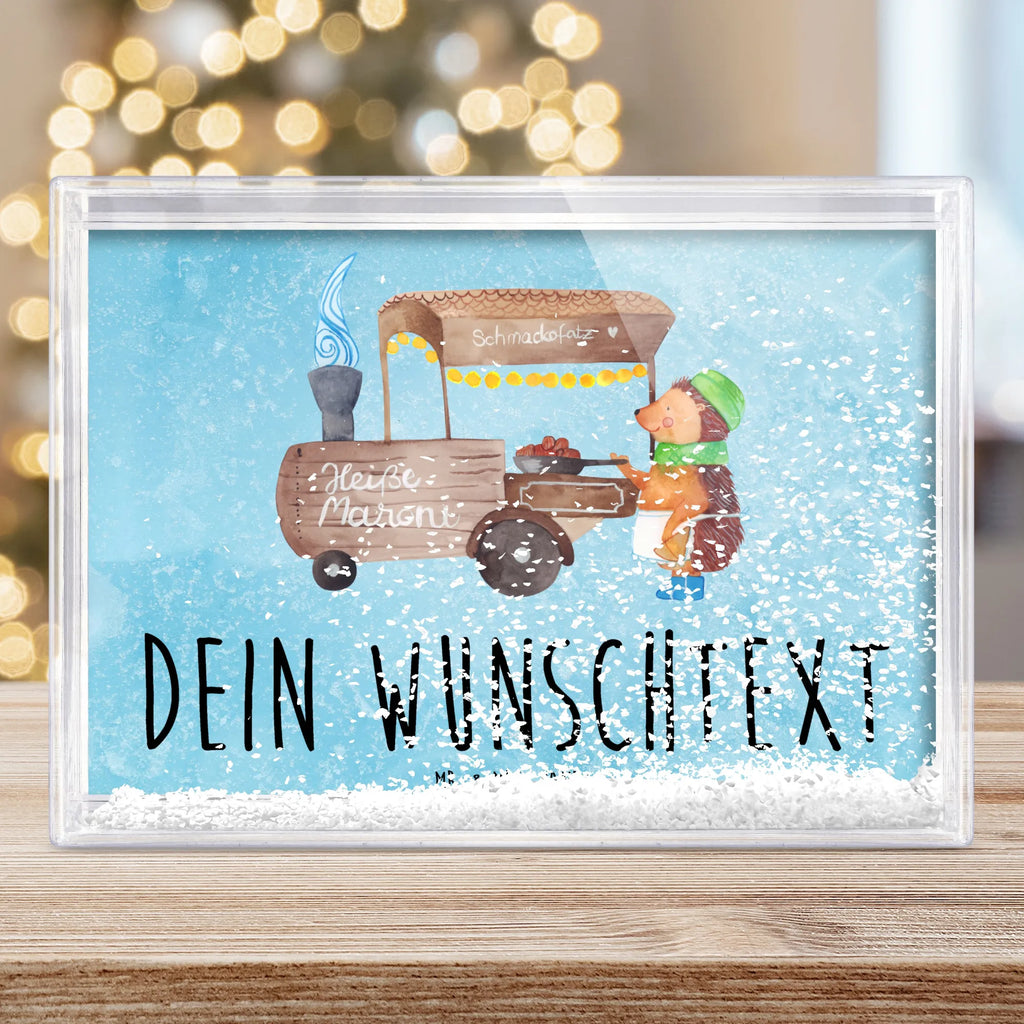 Personalisierter Schüttelrahmen Igel Maronen Winter, Weihnachten, Weihnachtsdeko, Nikolaus, Advent, Heiligabend, Wintermotiv, Maronen, Weihnachtsmarkt, Kastanien, Duft