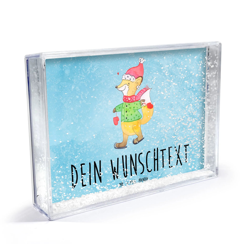 Personalisierter Schüttelrahmen Fuchs  Schlittschuhe Winter, Weihnachten, Weihnachtsdeko, Nikolaus, Advent, Heiligabend, Wintermotiv, Weihnachtsmann, Weihnachtstage, Weihnachtsbaum, Tannenbaum, Weihnachtszeit