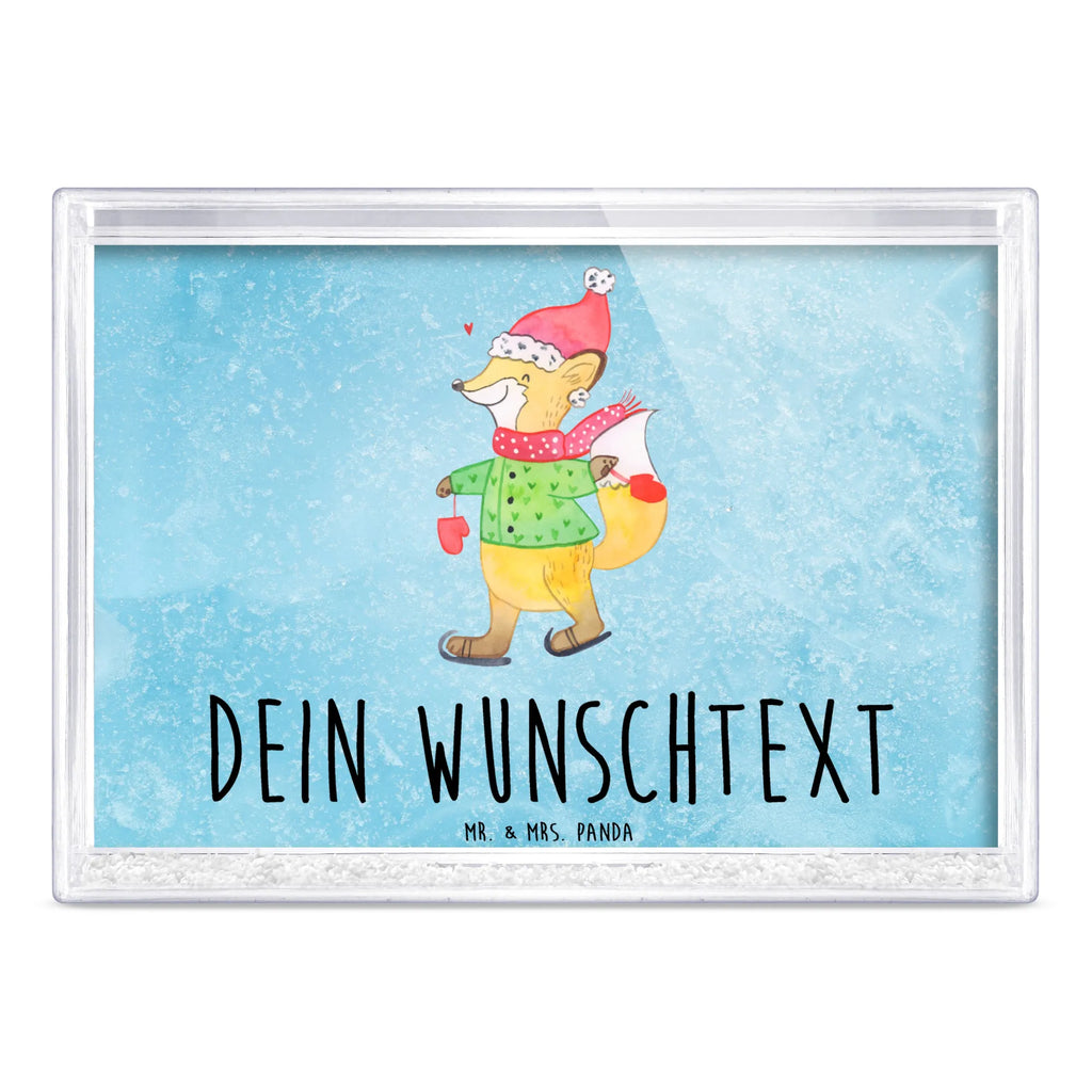 Personalisierter Schüttelrahmen Fuchs  Schlittschuhe Winter, Weihnachten, Weihnachtsdeko, Nikolaus, Advent, Heiligabend, Wintermotiv, Weihnachtsmann, Weihnachtstage, Weihnachtsbaum, Tannenbaum, Weihnachtszeit