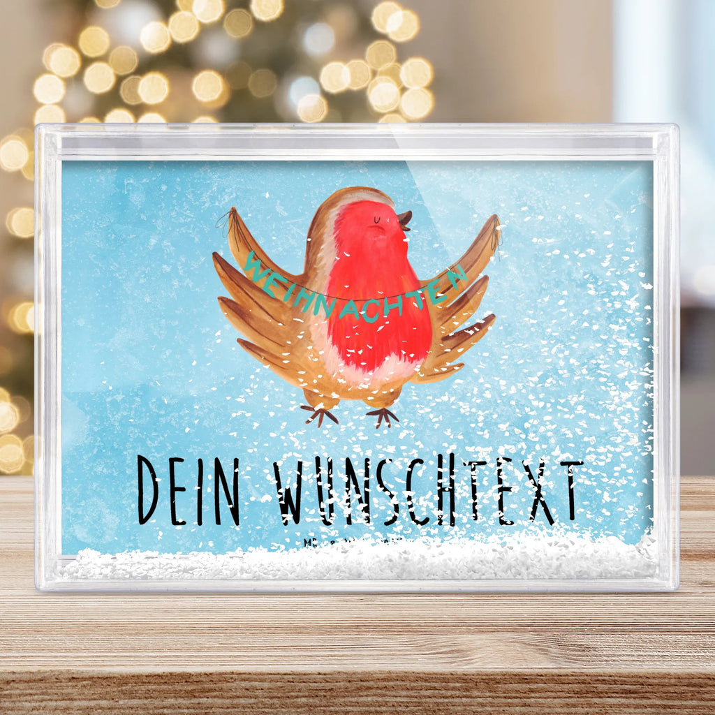 Personalisierter Schüttelrahmen Rotkehlchen Weihnachten Winter, Weihnachten, Weihnachtsdeko, Nikolaus, Advent, Heiligabend, Wintermotiv, Frohe Weihnachten, Weihnachtsmotiv, Weihnachtsgruß, Vogel, xmas