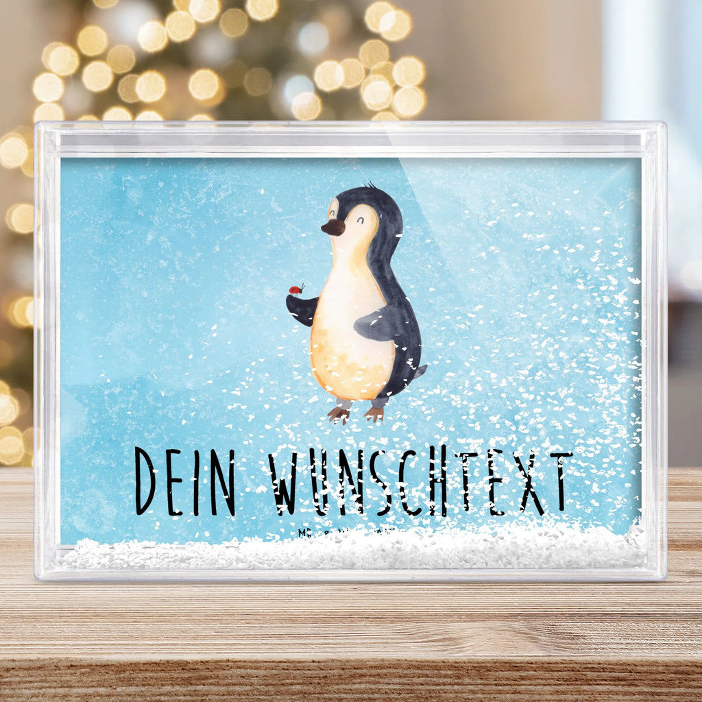 Personalisierter Schüttelrahmen Pinguin Marienkäfer Pinguin, Pinguine, Marienkäfer, Liebe, Wunder, Glück, Freude, Lebensfreude