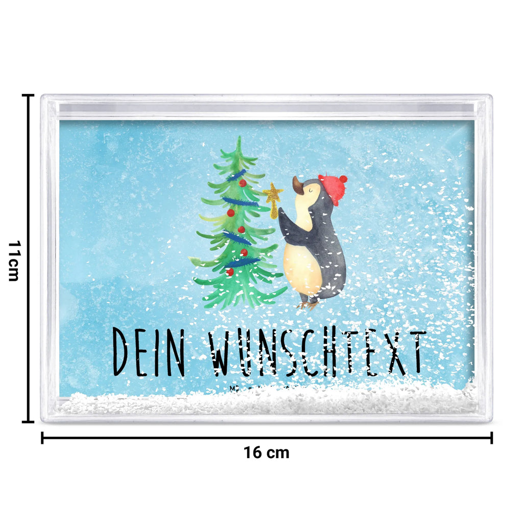 Personalisierter Schüttelrahmen Pinguin Weihnachtsbaum Winter, Weihnachten, Weihnachtsdeko, Nikolaus, Advent, Heiligabend, Wintermotiv, Pinguin