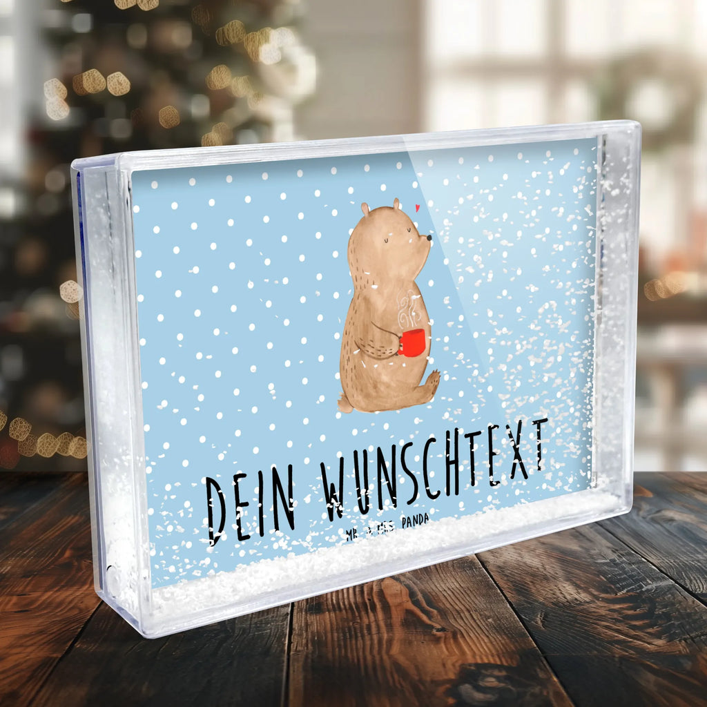 Personalisierter Schüttelrahmen Bär Kaffee Bär, Teddy, Teddybär, Kaffee, Coffee, Bären, guten Morgen, Morgenroutine, Welt erobern, Welt retten, Motivation