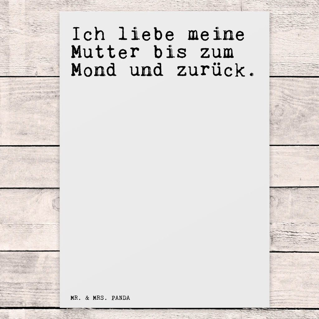 Postkarte Sprüche und Zitate Ich liebe meine Mutter bis zum Mond und zurück. Postkarte, Karte, Geschenkkarte, Grußkarte, Einladung, Ansichtskarte, Geburtstagskarte, Einladungskarte, Dankeskarte, Ansichtskarten, Einladung Geburtstag, Einladungskarten Geburtstag, Spruch, Sprüche, lustige Sprüche, Weisheiten, Zitate, Spruch Geschenke, Spruch Sprüche Weisheiten Zitate Lustig Weisheit Worte