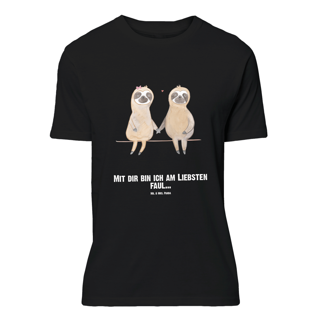 Personalisiertes T-Shirt Faultier Pärchen T-Shirt Personalisiert, T-Shirt mit Namen, T-Shirt mit Aufruck, Männer, Frauen, Wunschtext, Bedrucken, Faultier, Faultier Geschenk, Faultier Deko, Faultiere, faul, Lieblingstier, Liebe, Liebespaar, Faultierliebe, Faultierpärchen, verliebt, verlobt, gemeinsam, relaxen, Pärchen, Beziehung, Langsamkeit