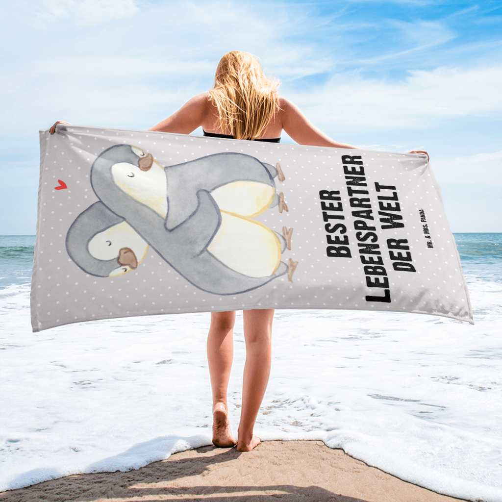 XL Badehandtuch Pinguin Bester Lebenspartner der Welt Handtuch, Badetuch, Duschtuch, Strandtuch, Saunatuch, für, Dankeschön, Geschenk, Schenken, Geburtstag, Geburtstagsgeschenk, Geschenkidee, Danke, Bedanken, Mitbringsel, Freude machen, Geschenktipp, Lebenspartner, Ehepartner, Partner, Ehemann, Ehefrau, Liebe, Freund, Freundin, Hochzeitstag, verliebt