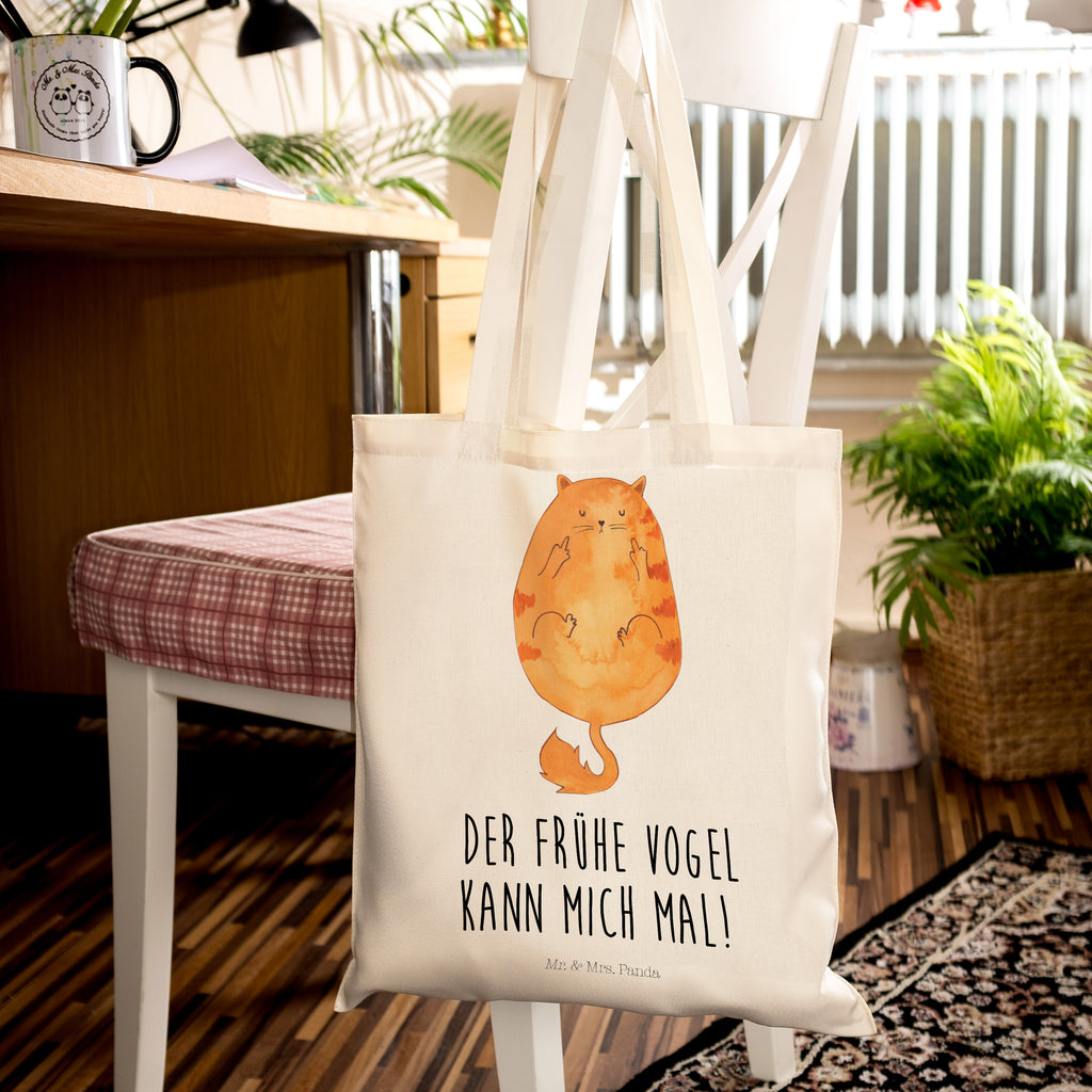 Tragetasche Katze Frühaufsteher Beuteltasche, Beutel, Einkaufstasche, Jutebeutel, Stoffbeutel, Tasche, Shopper, Umhängetasche, Strandtasche, Schultertasche, Stofftasche, Tragetasche, Badetasche, Jutetasche, Einkaufstüte, Laptoptasche, Katze, Katzenmotiv, Katzenfan, Katzendeko, Katzenfreund, Katzenliebhaber, Katzenprodukte, Katzenartikel, Katzenaccessoires, Katzensouvenirs, Katzenliebhaberprodukte, Katzenmotive, Der frühe Vogel kann mich mal, Morgenmuffel, Frühaufsteher, Kaffee, Katzen, Kater, Mietze