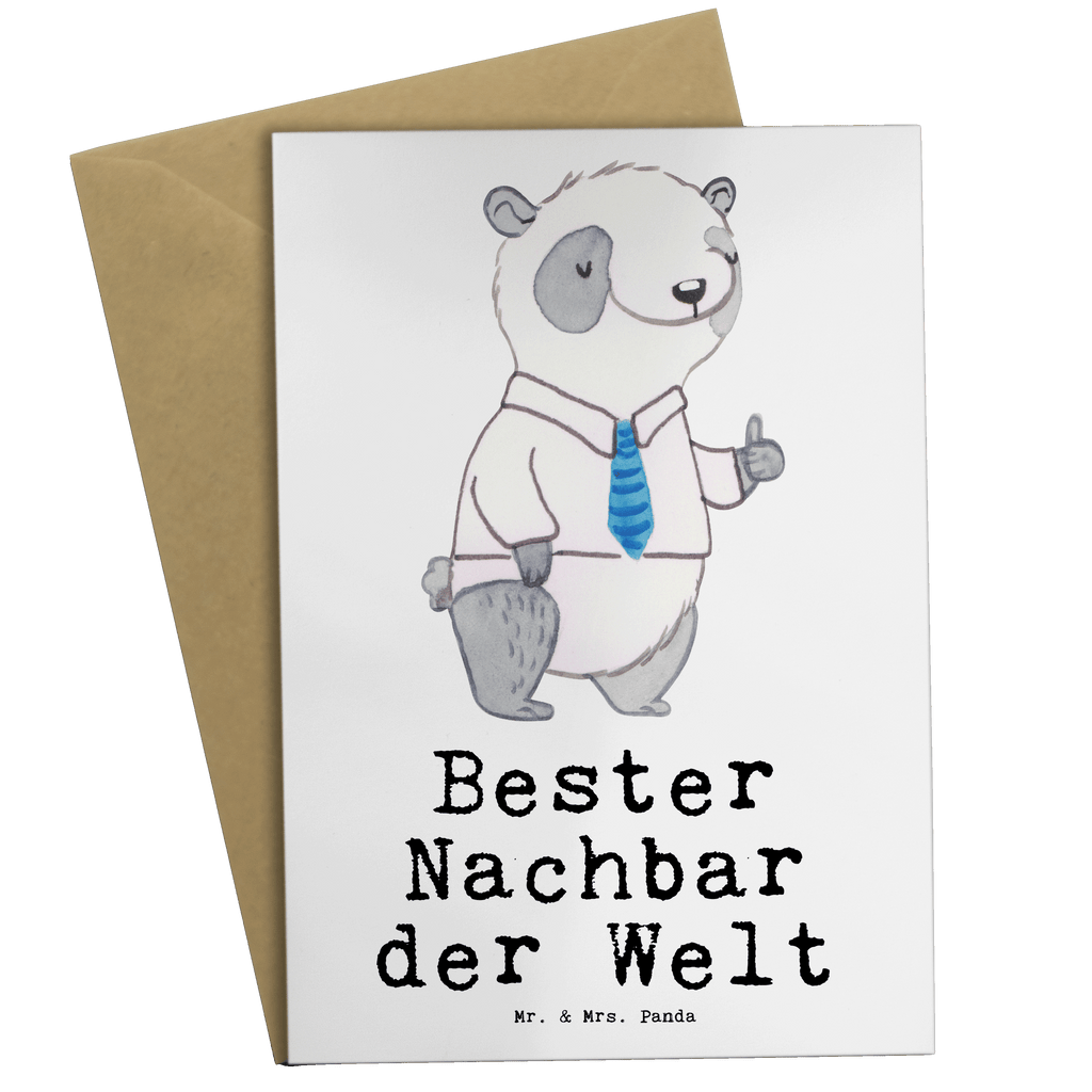 Grußkarte Panda Bester Nachbar der Welt Grußkarte, Klappkarte, Einladungskarte, Glückwunschkarte, Hochzeitskarte, Geburtstagskarte, Karte, Ansichtskarten, für, Dankeschön, Geschenk, Schenken, Geburtstag, Geburtstagsgeschenk, Geschenkidee, Danke, Bedanken, Mitbringsel, Freude machen, Geschenktipp, Nachbar, Nachbarn, Nachbarschaft, Freund, Angrenzer, Anwohner, Bewohner, Freundschaft