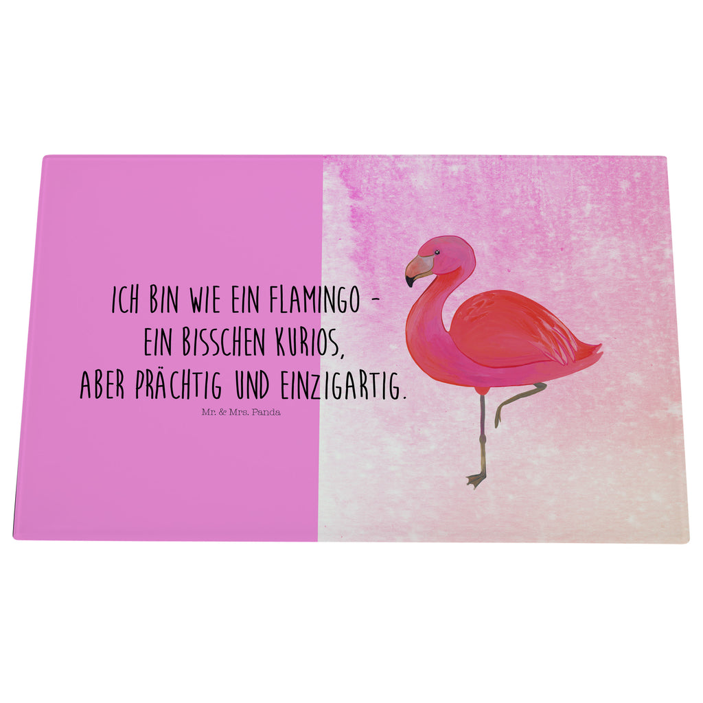 Glasschneidebrett Flamingo classic Glasschneidebrett, Schneidebrett, Flamingo, Einzigartig, Selbstliebe, Stolz, ich, für mich, Spruch, Freundin, Freundinnen, Außenseiter, Sohn, Tochter, Geschwister