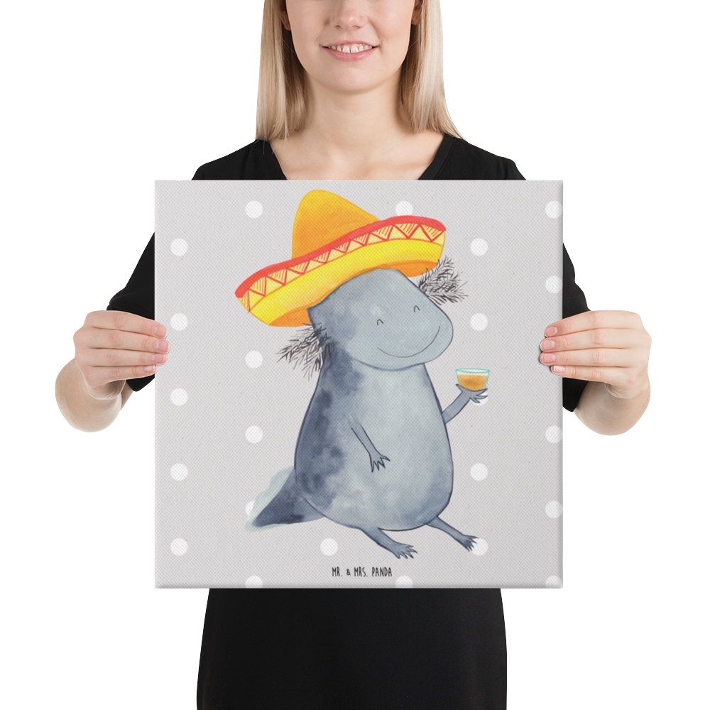 Leinwand Bild Axolotl Tequila Leinwand, Bild, Kunstdruck, Wanddeko, Dekoration, Axolotl, Molch, Mexico, Mexiko, Sombrero, Zitrone, Tequila, Motivation, Spruch, Schwanzlurch, Lurch, Lurche, Axolot, Feuerdrache, Feuersalamander