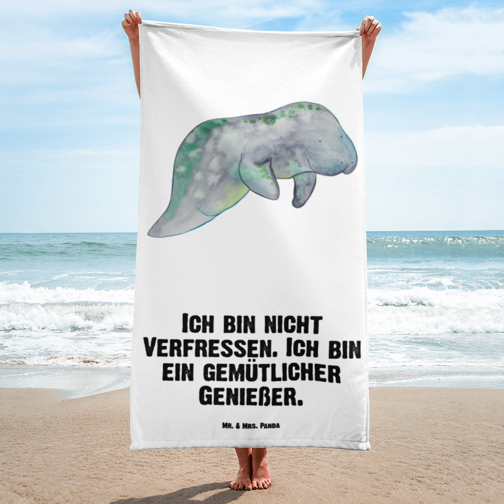 XL Badehandtuch Seekuh chillt Handtuch, Badetuch, Duschtuch, Strandtuch, Saunatuch, Meerestiere, Meer, Urlaub, Seekuh, Seekühe, Diät, Abnehmen, Zucker, Diätwahn, Essen, Süßigkeiten