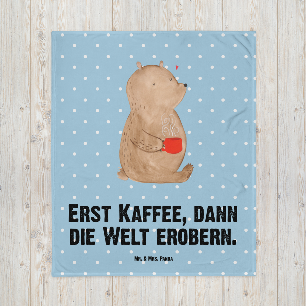 Kuscheldecke Bär Kaffee Decke, Wohndecke, Tagesdecke, Wolldecke, Sofadecke, Bär, Teddy, Teddybär, Kaffee, Coffee, Bären, guten Morgen, Morgenroutine, Welt erobern, Welt retten, Motivation