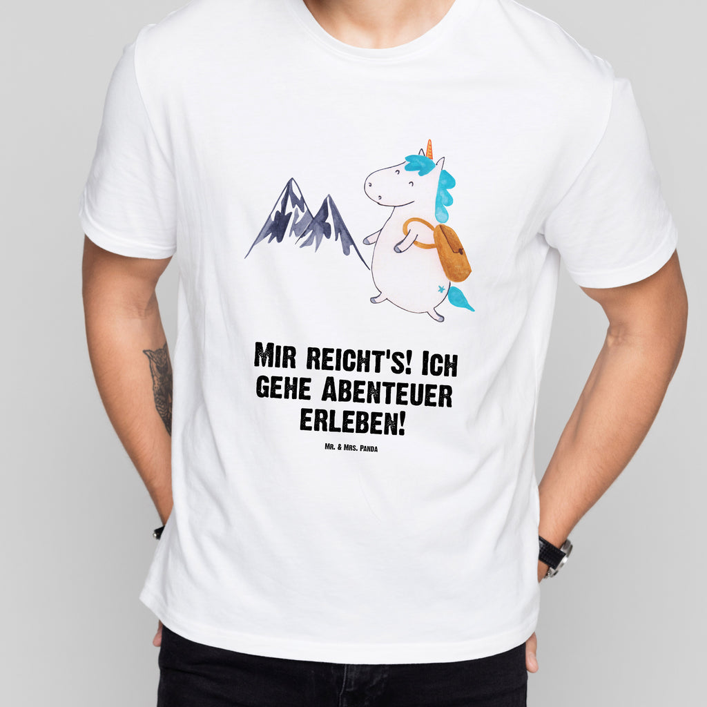 T-Shirt Standard Einhorn Bergsteiger T-Shirt, Shirt, Tshirt, Lustiges T-Shirt, T-Shirt mit Spruch, Party, Junggesellenabschied, Jubiläum, Geburstag, Herrn, Damen, Männer, Frauen, Schlafshirt, Nachthemd, Sprüche, Einhorn, Einhörner, Einhorn Deko, Pegasus, Unicorn, Bergsteiger, Abenteuer, Berge, Abenteurer, Weltenbummler, Weltreise, Reisen, Urlaub, Entdecker