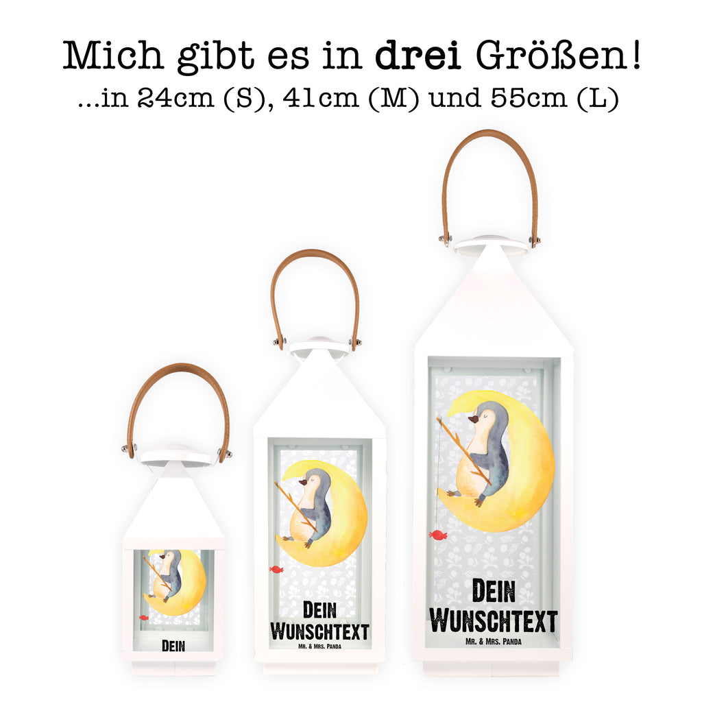 Personalisierte Deko Laterne Pinguin Mond Gartenlampe, Gartenleuchte, Gartendekoration, Gartenlicht, Laterne  kleine Laternen, XXL Laternen, Laterne groß, Pinguin, Pinguine, Spruch, schlafen, Nachtruhe, Einschlafen, Schlafzimmer, Schlafstörungen, Gästezimmer