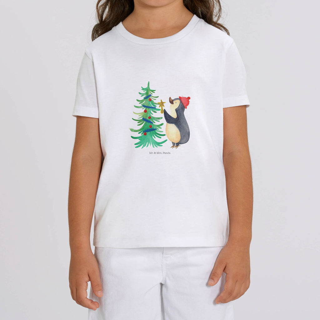 Organic Kinder T-Shirt Pinguin Weihnachtsbaum Kinder T-Shirt, Kinder T-Shirt Mädchen, Kinder T-Shirt Jungen, Winter, Weihnachten, Weihnachtsdeko, Nikolaus, Advent, Heiligabend, Wintermotiv, Pinguin