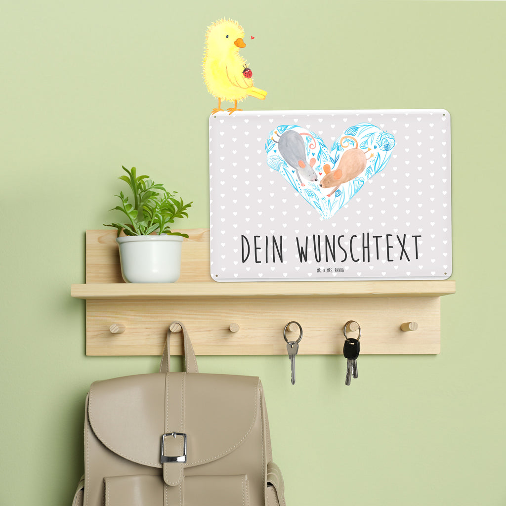 Personalisiertes Blechschild Mäuse Herz Blechschild, Metallschild, Geschenk Schild, Schild, Magnet-Metall-Schild, Deko Schild, Wandschild, Wand-Dekoration, Türschild, Liebe, Partner, Freund, Freundin, Ehemann, Ehefrau, Heiraten, Verlobung, Heiratsantrag, Liebesgeschenk, Jahrestag, Hocheitstag, Maus, Mäuse, Liebesbotschaft, Liebesbeweis, Hochzeit, Lieblingsmensch, Gemeinsamkeit, Love, Geschenk für zwei