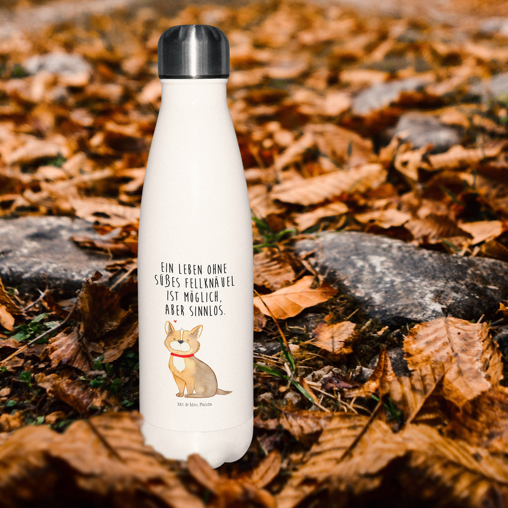 Thermosflasche Hundeglück Isolierflasche, Thermoflasche, Trinkflasche, Thermos, Edelstahl, Hund, Hundemotiv, Haustier, Hunderasse, Tierliebhaber, Hundebesitzer, Sprüche, Corgie, Hundeliebe, Spruch, Hundemama, Liebe