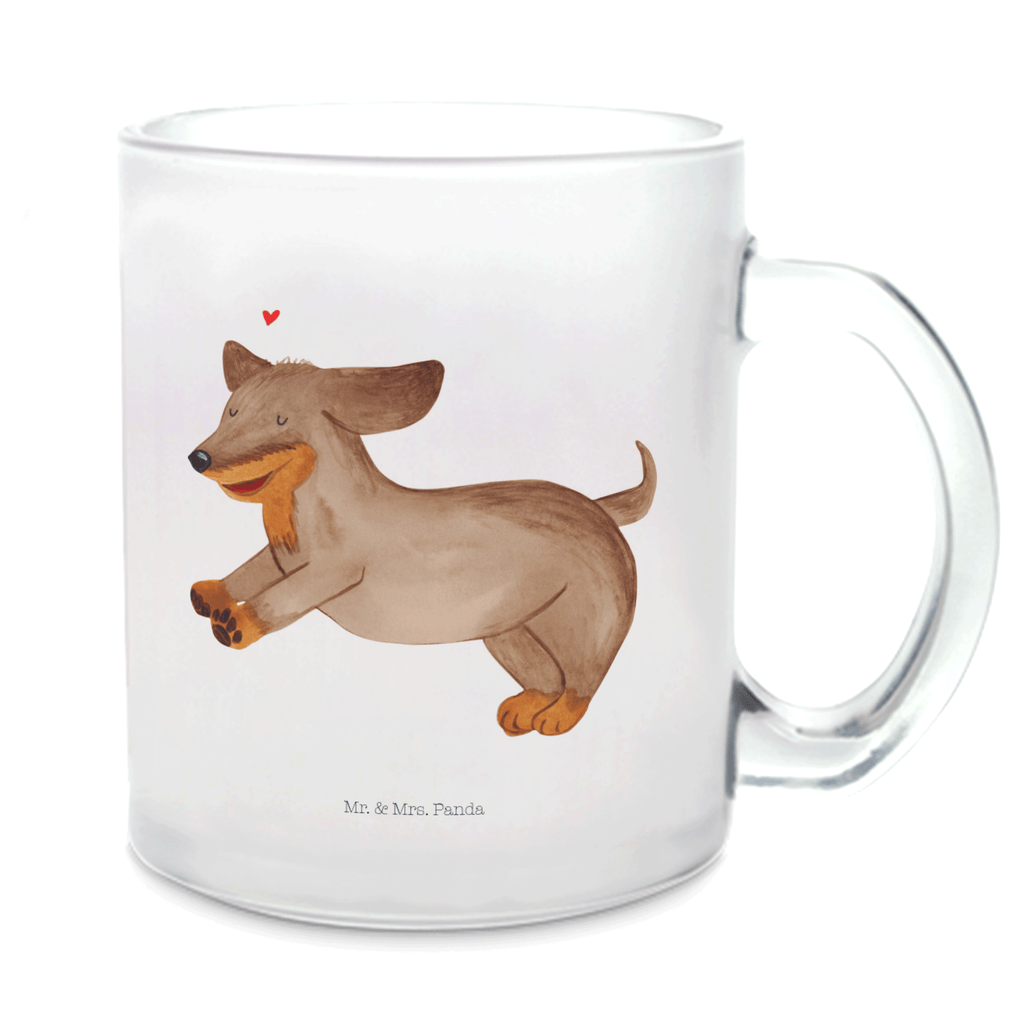 Teetasse Hund Dackel fröhlich Teetasse, Teeglas, Teebecher, Tasse mit Henkel, Tasse, Glas Teetasse, Teetasse aus Glas, Hund, Hundemotiv, Haustier, Hunderasse, Tierliebhaber, Hundebesitzer, Sprüche, Hunde, Dackel, Dachshund, happy dog