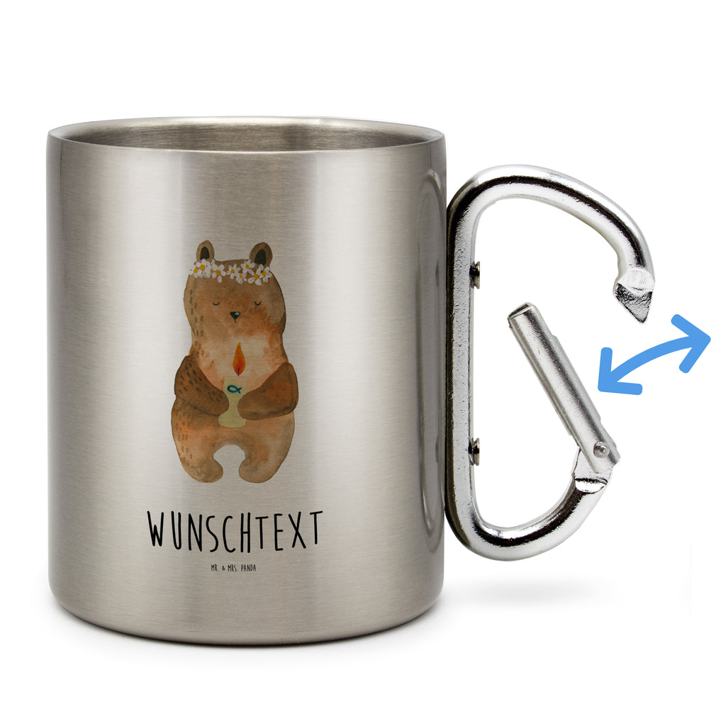 Personalisierter Edelstahlbecher Kommunion-Bär Personalisierte Edelstahltasse, Personalisierter Edelstahlbecher, Personalisierter Outdoor Becher, Personalisierte Outdoor Tasse, Bär, Teddy, Teddybär, Kommunion, Gottes Segen, Taufkerze, katholisch