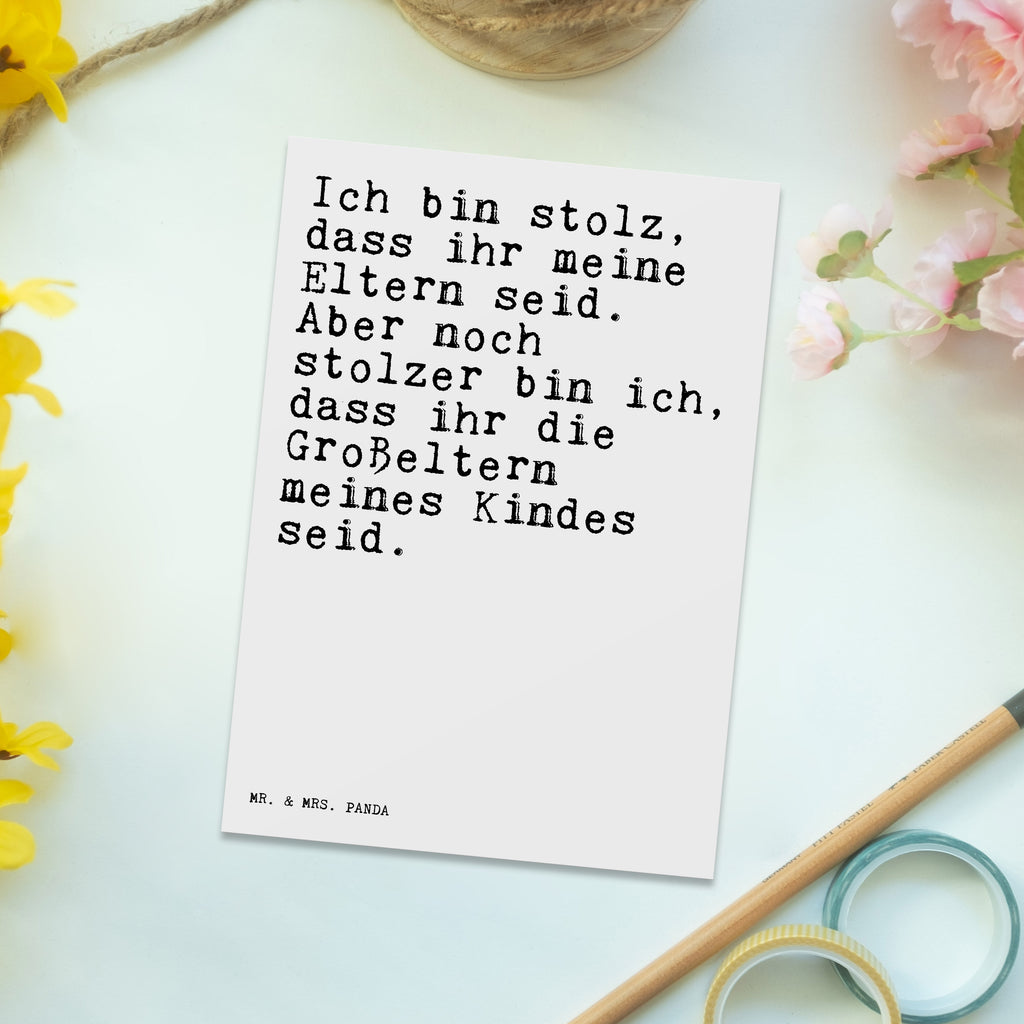 Postkarte Sprüche und Zitate Ich bin stolz, dass ihr meine Eltern seid. Aber noch stolzer bin ich, dass ihr die Großeltern meines Kindes seid. Postkarte, Karte, Geschenkkarte, Grußkarte, Einladung, Ansichtskarte, Geburtstagskarte, Einladungskarte, Dankeskarte, Ansichtskarten, Einladung Geburtstag, Einladungskarten Geburtstag, Spruch, Sprüche, lustige Sprüche, Weisheiten, Zitate, Spruch Geschenke, Spruch Sprüche Weisheiten Zitate Lustig Weisheit Worte