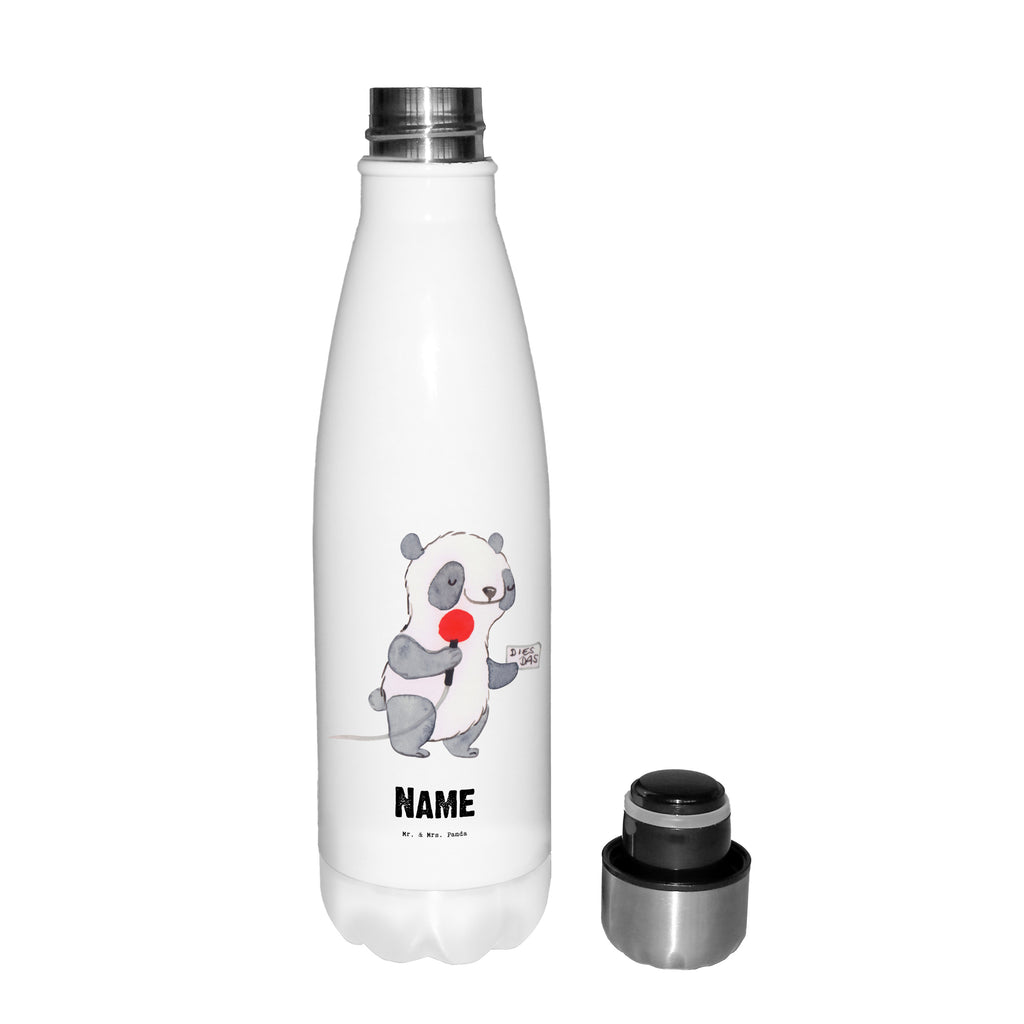 Personalisierte Thermosflasche Reporter mit Herz Personalisierte Isolierflasche, Personalisierte Thermoflasche, Personalisierte Trinkflasche, Trinkflasche Mit Namen, Wunschname, Bedrucken, Namensflasche, Beruf, Ausbildung, Jubiläum, Abschied, Rente, Kollege, Kollegin, Geschenk, Schenken, Arbeitskollege, Mitarbeiter, Firma, Danke, Dankeschön