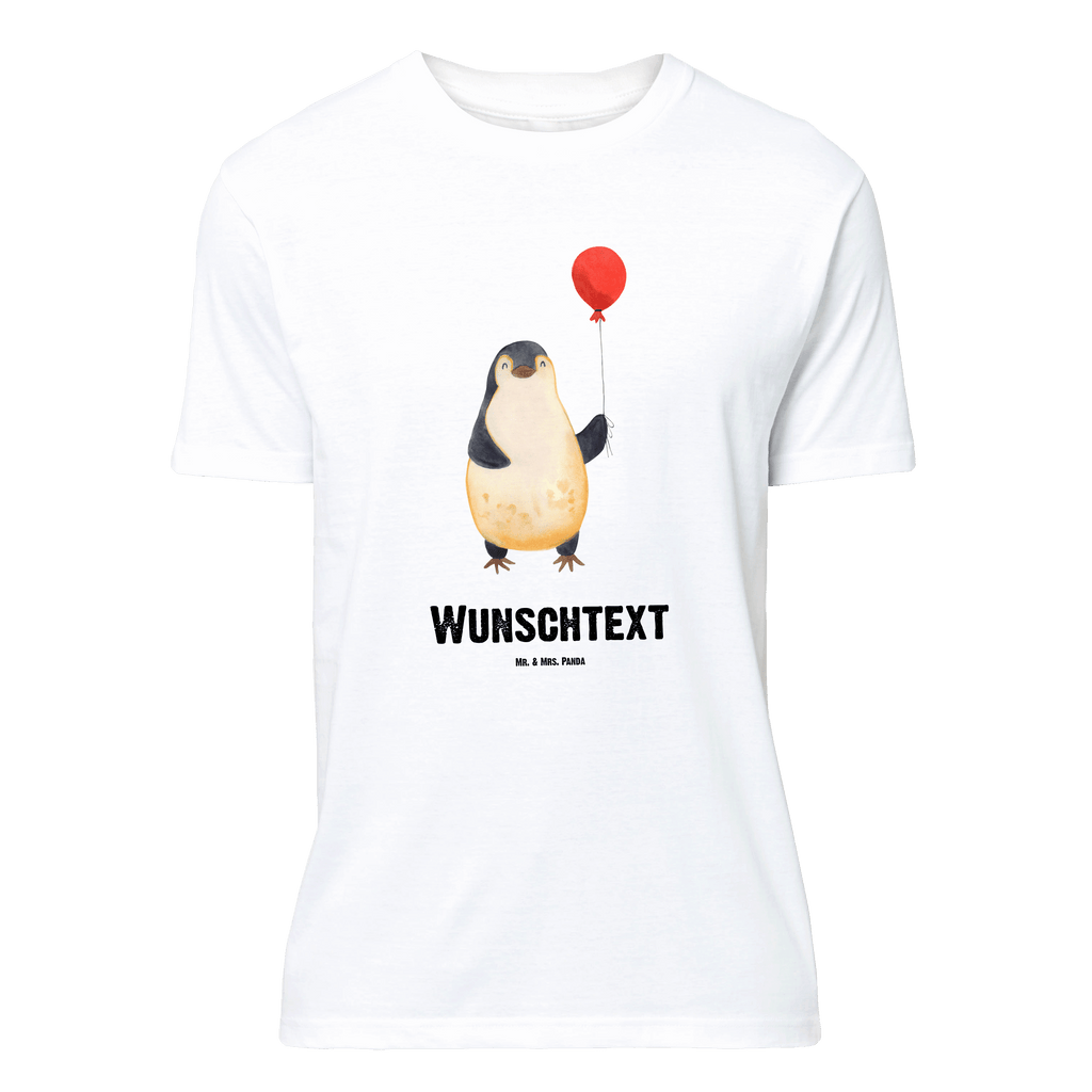 Personalisiertes T-Shirt Pinguin Luftballon T-Shirt Personalisiert, T-Shirt mit Namen, T-Shirt mit Aufruck, Männer, Frauen, Wunschtext, Bedrucken, Pinguin, Pinguine, Luftballon, Tagträume, Lebenslust, Geschenk Freundin, Geschenkidee, beste Freundin, Motivation, Neustart, neues Leben, Liebe, Glück