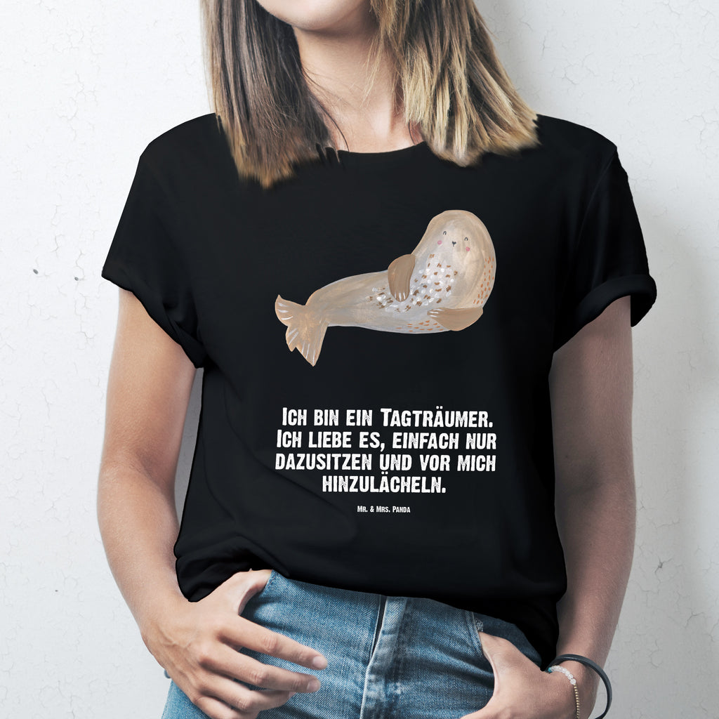 T-Shirt Standard Robbe lachend T-Shirt, Shirt, Tshirt, Lustiges T-Shirt, T-Shirt mit Spruch, Party, Junggesellenabschied, Jubiläum, Geburstag, Herrn, Damen, Männer, Frauen, Schlafshirt, Nachthemd, Sprüche, Tiermotive, Gute Laune, lustige Sprüche, Tiere, Robbe, Robben, Seehund, Strand, Meerestier, Ostsee, Nordsee