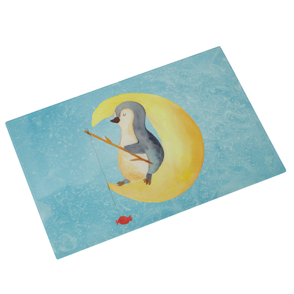 Glasschneidebrett Pinguin Mond Glasschneidebrett, Schneidebrett, Pinguin, Pinguine, Spruch, schlafen, Nachtruhe, Einschlafen, Schlafzimmer, Schlafstörungen, Gästezimmer