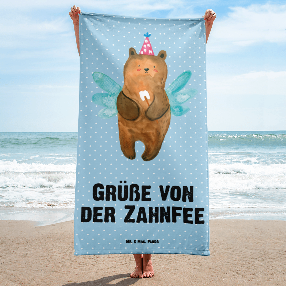 XL Badehandtuch Zahnfee Bär Handtuch, Badetuch, Duschtuch, Strandtuch, Saunatuch, Bär, Teddy, Teddybär, Zahnfee, Fee, Milchzahn, Erster Zahn