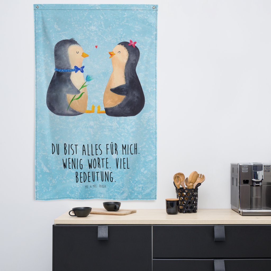 Wandteppich Pinguin Pärchen Wandbehang, Dekoration, Boho, Wandteppich, Wandtuch, Wanddeko, Tapisserie, Tapestry, Wandbild, Textil-Kunst, Schmuck-Wandbehang, Wand Deko, Kinderzimmer, Kinderzimmer Wand, Kinderzimmer Deko, Kinderzimmer Wanddeko, Pinguin, Pinguine, Liebe, Liebespaar, Liebesbeweis, Liebesgeschenk, Verlobung, Jahrestag, Hochzeitstag, Hochzeit, Hochzeitsgeschenk, große Liebe, Traumpaar