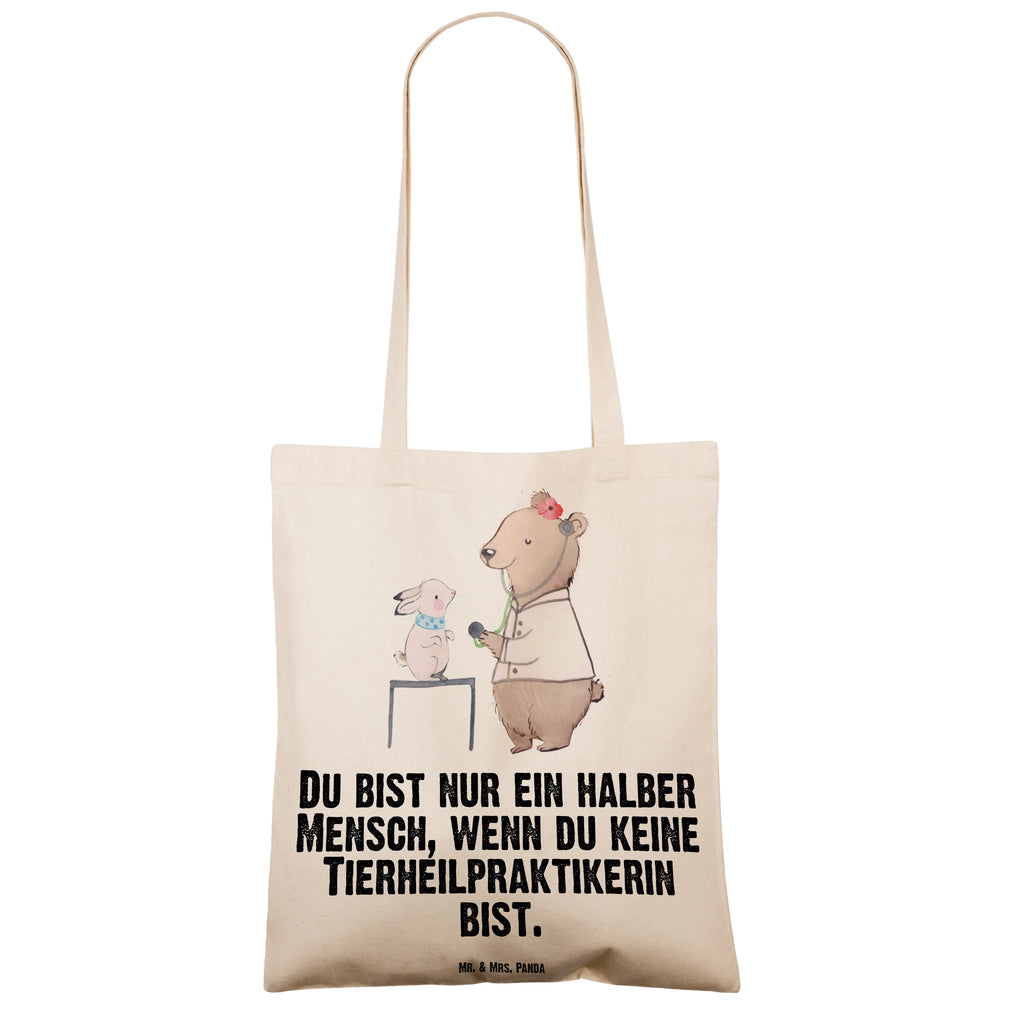 Tragetasche Tierheilpraktikerin mit Herz Beuteltasche, Beutel, Einkaufstasche, Jutebeutel, Stoffbeutel, Tasche, Shopper, Umhängetasche, Strandtasche, Schultertasche, Stofftasche, Tragetasche, Badetasche, Jutetasche, Einkaufstüte, Laptoptasche, Beruf, Ausbildung, Jubiläum, Abschied, Rente, Kollege, Kollegin, Geschenk, Schenken, Arbeitskollege, Mitarbeiter, Firma, Danke, Dankeschön