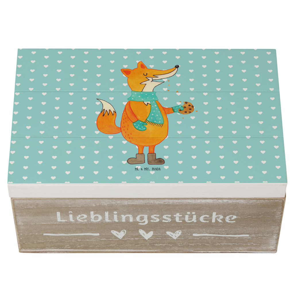 Holzkiste Fuchs Keks Holzkiste, Kiste, Schatzkiste, Truhe, Schatulle, XXL, Erinnerungsbox, Erinnerungskiste, Dekokiste, Aufbewahrungsbox, Geschenkbox, Geschenkdose, Fuchs, Füchse, Backen Spruch, Kekse, Winter, Weihnachtszeit, Plätzchen, Liebe, Küche Deko