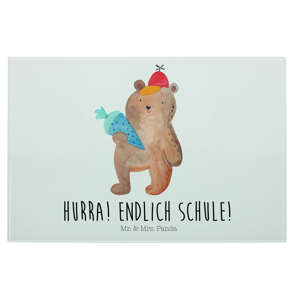 Glasschneidebrett Bär mit Schultüte Glasschneidebrett, Schneidebrett, Bär, Teddy, Teddybär, Bär Motiv, Schultüte, Erster Schultag Geschenk, Einschulung Geschenk, Schule Geschenk, Grundschule, Schulanfang, Schulbeginn