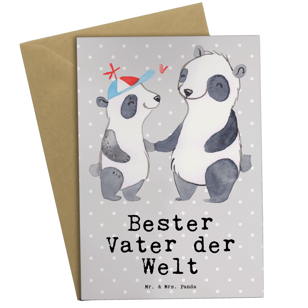 Grußkarte Panda Bester Vater der Welt Grußkarte, Klappkarte, Einladungskarte, Glückwunschkarte, Hochzeitskarte, Geburtstagskarte, Karte, Ansichtskarten, für, Dankeschön, Geschenk, Schenken, Geburtstag, Geburtstagsgeschenk, Geschenkidee, Danke, Bedanken, Mitbringsel, Freude machen, Geschenktipp, Vater, Papa, Dad, Daddy, Paps, Papi, Vati, Eltern, Geschenk Vater, Mann, Familie, Bester, Kleinigkeit