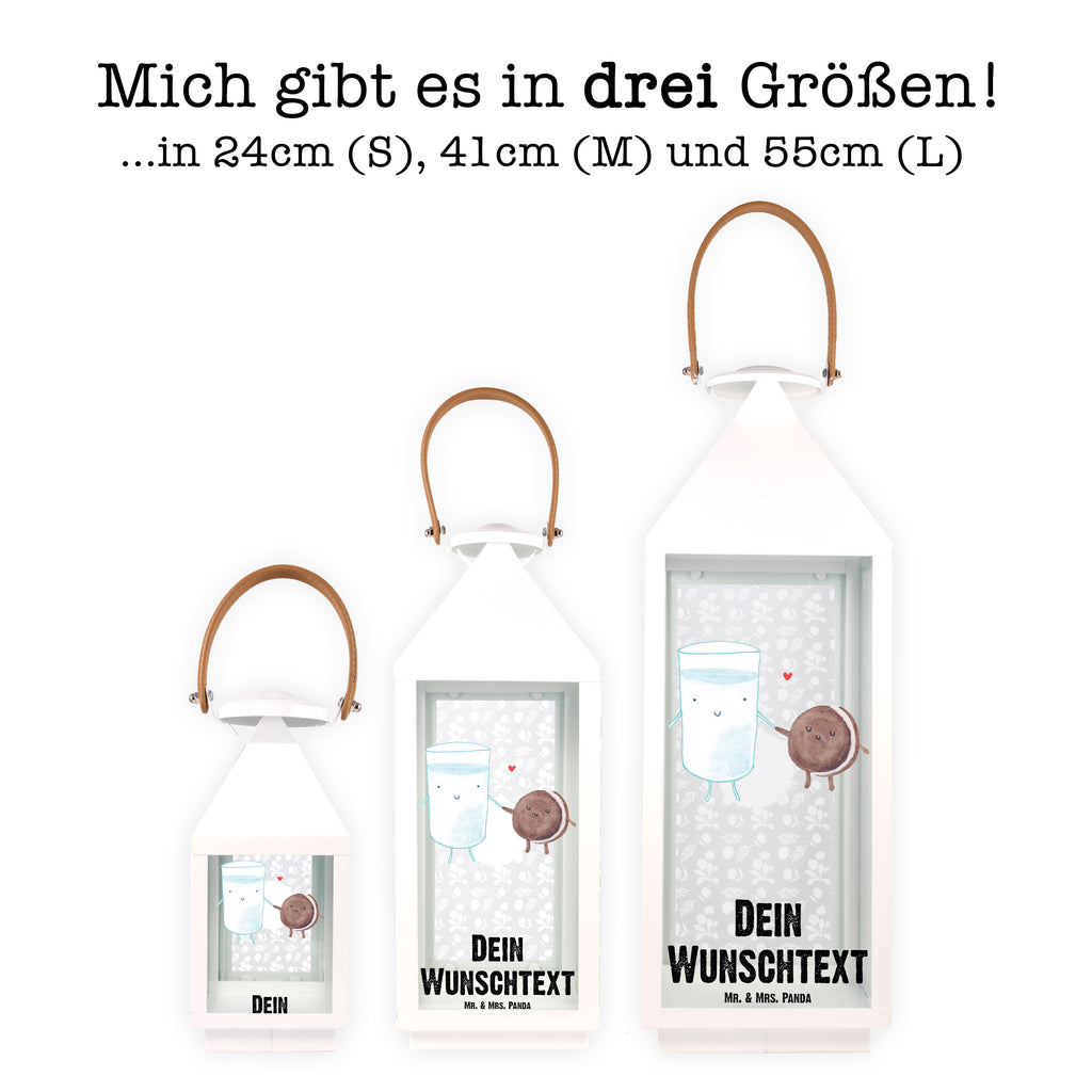 Personalisierte Deko Laterne Milch & Keks Gartenlampe, Gartenleuchte, Gartendekoration, Gartenlicht, Laterne kleine Laternen, XXL Laternen, Laterne groß, Tiermotive, Gute Laune, lustige Sprüche, Tiere, Milk, Cookie, Milch, Keks, Kekse, Kaffee, Einladung Frühstück, Motiv süß, romantisch, perfektes Paar