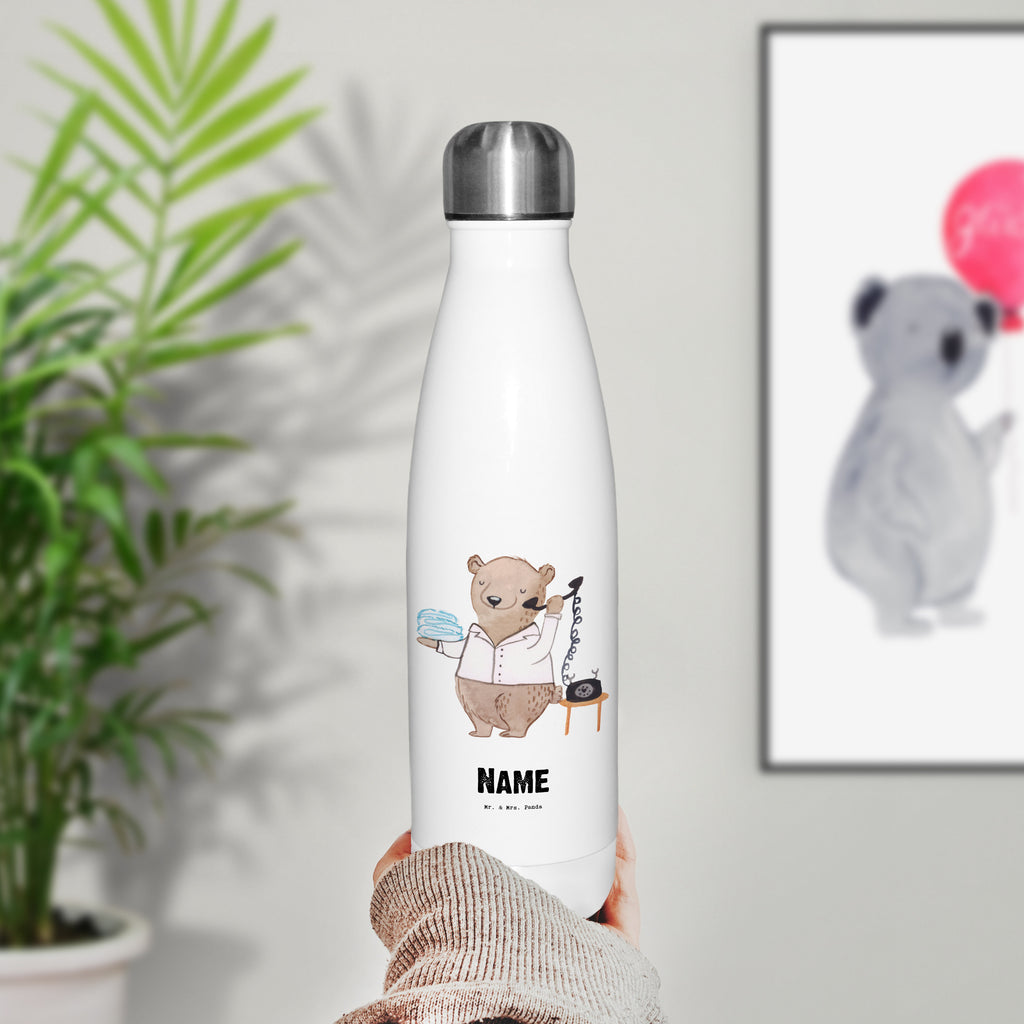 Personalisierte Thermosflasche Hotelfachmann mit Herz Personalisierte Isolierflasche, Personalisierte Thermoflasche, Personalisierte Trinkflasche, Trinkflasche Mit Namen, Wunschname, Bedrucken, Namensflasche, Beruf, Ausbildung, Jubiläum, Abschied, Rente, Kollege, Kollegin, Geschenk, Schenken, Arbeitskollege, Mitarbeiter, Firma, Danke, Dankeschön, Hotelfachmann, Hotelkaufmann, Hotelfachangestellter, Hotelier, Hoteleröffnung