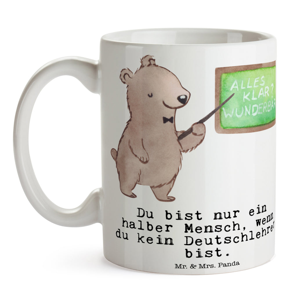 Tasse Deutschlehrer mit Herz Tasse, Kaffeetasse, Teetasse, Becher, Kaffeebecher, Teebecher, Keramiktasse, Porzellantasse, Büro Tasse, Geschenk Tasse, Tasse Sprüche, Tasse Motive, Kaffeetassen, Tasse bedrucken, Designer Tasse, Cappuccino Tassen, Schöne Teetassen, Beruf, Ausbildung, Jubiläum, Abschied, Rente, Kollege, Kollegin, Geschenk, Schenken, Arbeitskollege, Mitarbeiter, Firma, Danke, Dankeschön, Deutschlehrer, Deutschunterricht, Schule, Grundschule