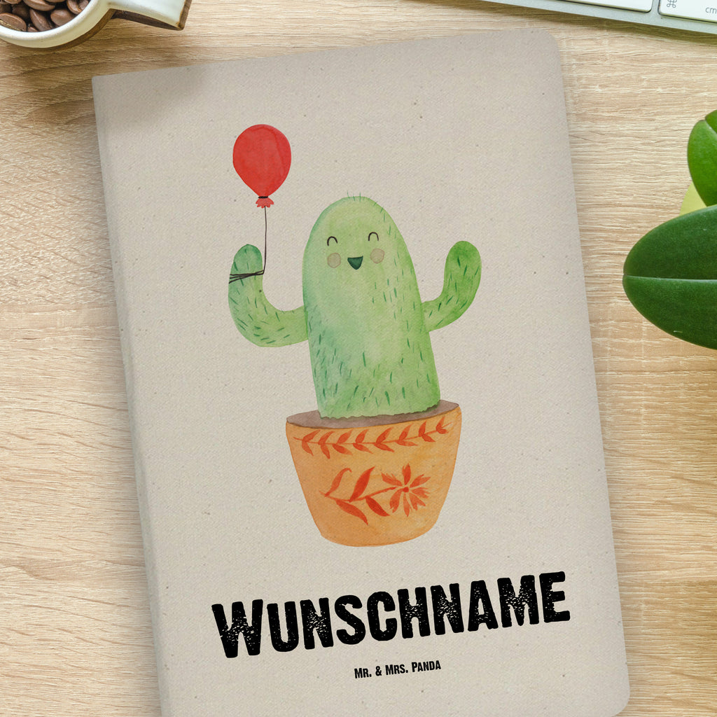 DIN A4 Personalisiertes Notizbuch Kaktus Luftballon Personalisiertes Notizbuch, Notizbuch mit Namen, Notizbuch bedrucken, Personalisierung, Namensbuch, Namen, Kaktus, Kakteen, Luftballon, Neustart, Freude, Büro, Stress, Büroalltag, Freundin, Freund, Ausbildung, Prüfung