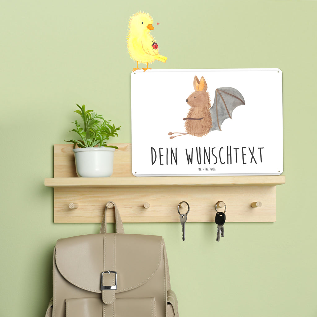 Personalisiertes Blechschild Fledermaus Sitzen Blechschild, Metallschild, Geschenk Schild, Schild, Magnet-Metall-Schild, Deko Schild, Wandschild, Wand-Dekoration, Türschild, Tiermotive, Gute Laune, lustige Sprüche, Tiere, Fledermaus, Fledermäuse, Motivation, entspannen