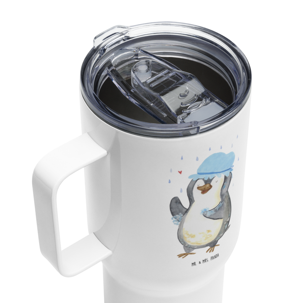 XXL Thermobecher Pinguin Duschen Thermobecher, XL Thermobecher, Reisebecher, XL Reisetasse, Großer Thermobecher, Autobecher, Jumbo Becher, Pinguin, Pinguine, Dusche, duschen, Lebensmotto, Motivation, Neustart, Neuanfang, glücklich sein