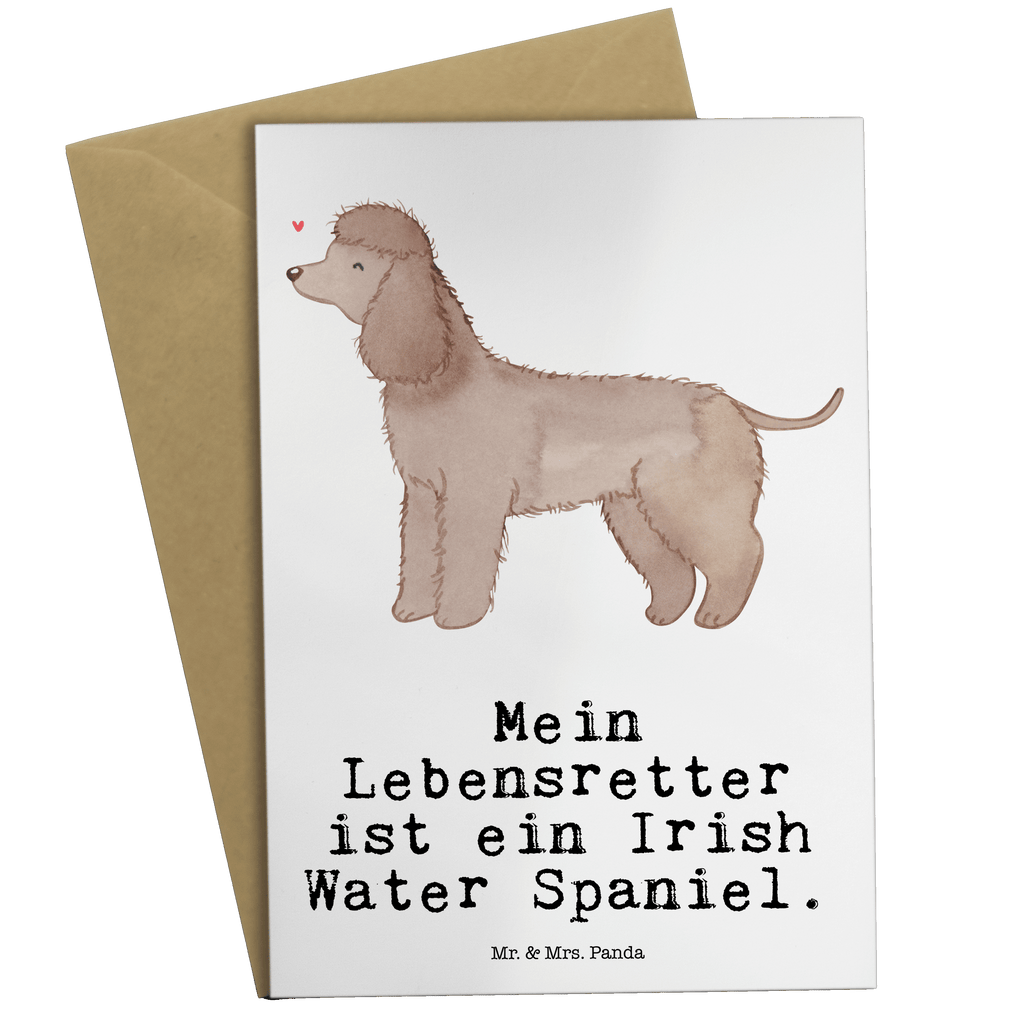 Grußkarte Irish Water Spaniel Lebensretter Grußkarte, Klappkarte, Einladungskarte, Glückwunschkarte, Hochzeitskarte, Geburtstagskarte, Karte, Ansichtskarten, Hund, Hunderasse, Rassehund, Hundebesitzer, Geschenk, Tierfreund, Schenken, Welpe, Irish Water Spaniel, Jagdhund