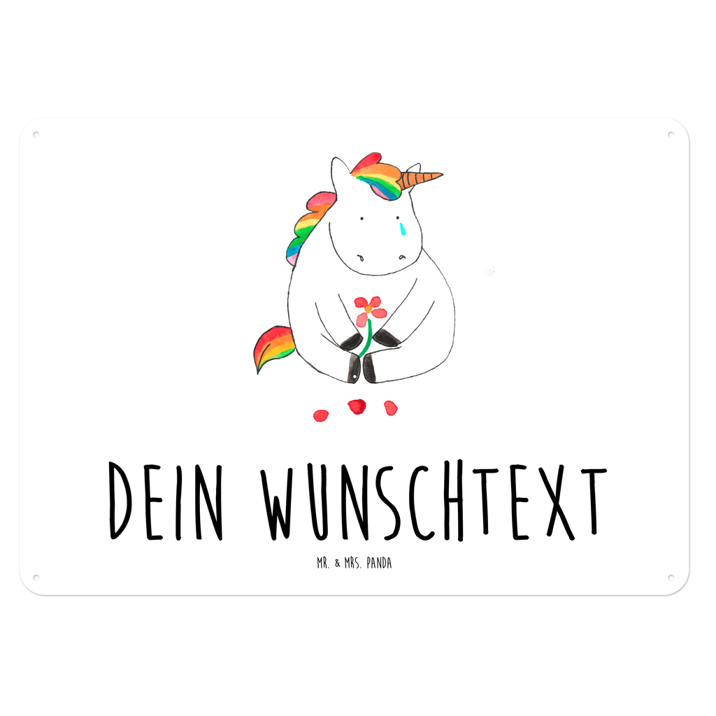 Personalisiertes Blechschild Einhorn Traurig Blechschild, Metallschild, Geschenk Schild, Schild, Magnet-Metall-Schild, Deko Schild, Wandschild, Wand-Dekoration, Türschild, Einhorn, Einhörner, Einhorn Deko, Pegasus, Unicorn, Glitzer, Trösten. Freundschaft, Freunde, Liebe, Trauer, Grußkarte, Blume