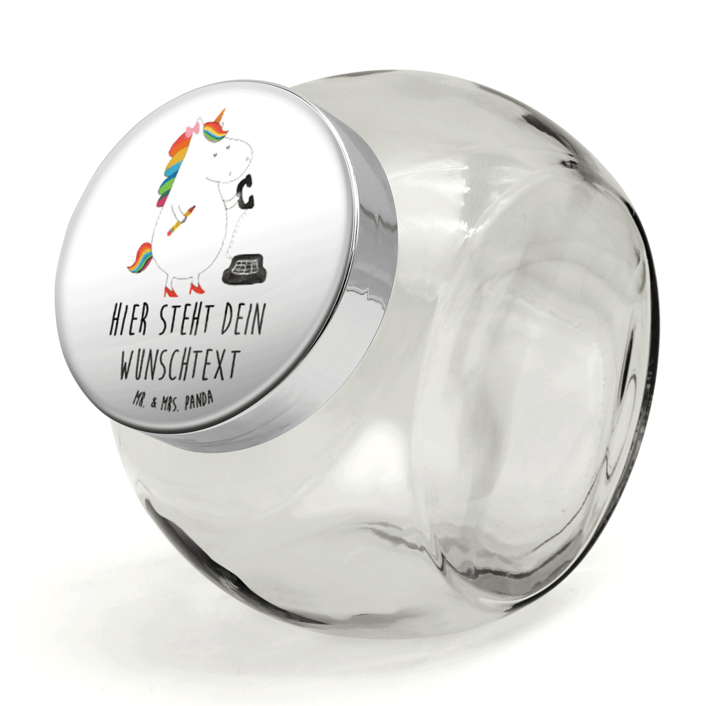 Personalisiertes Bonbonglas Einhorn Sekretärin Vorratsdose, Vorratsbehälter, Süßigkeitenglas, Süßigkeitendose, Kaffeedose, Müslidose, Teedose, Keksbehälter, Keksedose, Glasdose, Glasbälter, Vorratsglas, Küchenbehälter, Aufbewahrungsdose, Aufbewahungsglas, Gewürzdose, Küchenorganizer, Snackdose, Einhorn, Einhörner, Einhorn Deko, Pegasus, Unicorn, Sekretärin, Büro, Rechtsanwältin, Rechtsanwaltsgehilfin, Steuerbüro, Steuerkanzlei, Bürokraft, Bürohilfe